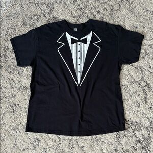 Men’s Black Tuxedo Graphic T-Shirt—-Size: XL